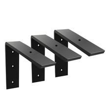 3 PCS 6 Inch Black Countertop Support L Bracket 3/8 Inch Thick Mantel Shelf