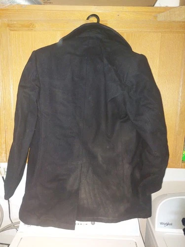 DSCP Quarterdeck US Navy Peacoat 40L Black Wool Vintage image 3