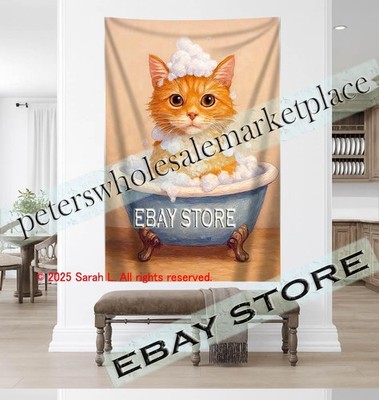 Funny Wall Tapestry Home Decoration cat decor 59X82 in