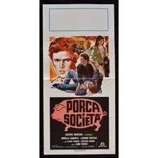 Poster PORCA SOCIETA' Saverio Marconi Mirella Luigi Russo Bartoli B93
