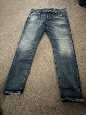 G-Star Raw 3301 Straight Tapered Fit Button Fly Distressed Jeans Size 38 X 38