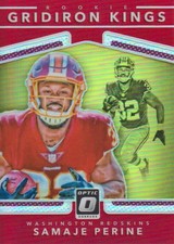 2017 Donruss Optic Football Card Rookie Gridiron Kings Red #13 Samaje Perine /99. rookie card picture