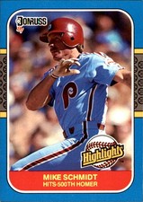 Mike Schmidt 1987 Donruss Highlights #2 Phillies FREE SHIPPING AutographDen