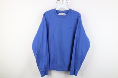 Vtg Nike Mens Medium Distressed Travis Scott Mini Swoosh Sweatshirt Royal Blue