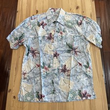 Vintage Hawaiian Shirt Cooke Street Size M Made In Hawaii Sailboat Wind Map