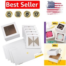 12-Inch Cake Boxes with Windows - 6 Sturdy White Boxes for Stylish Delivery