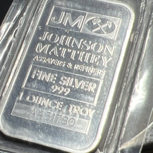 JM - Johnson Matthey Assayers & Refiners 1 oz Silver Bar .999 Fine