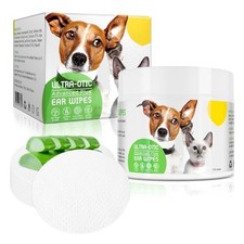 Dog Ear Cleaner for Cats Dogs, Ear Cleaning Wipe with Aloe Cucumber, Gentle...