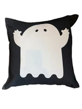 Ikea Cushion cover Ghosts Halloween KUSTFYR  20x20" Black White NEW 2025 Cotton