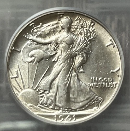 1941-S Walking Liberty half dollar, ICG AU-55 details