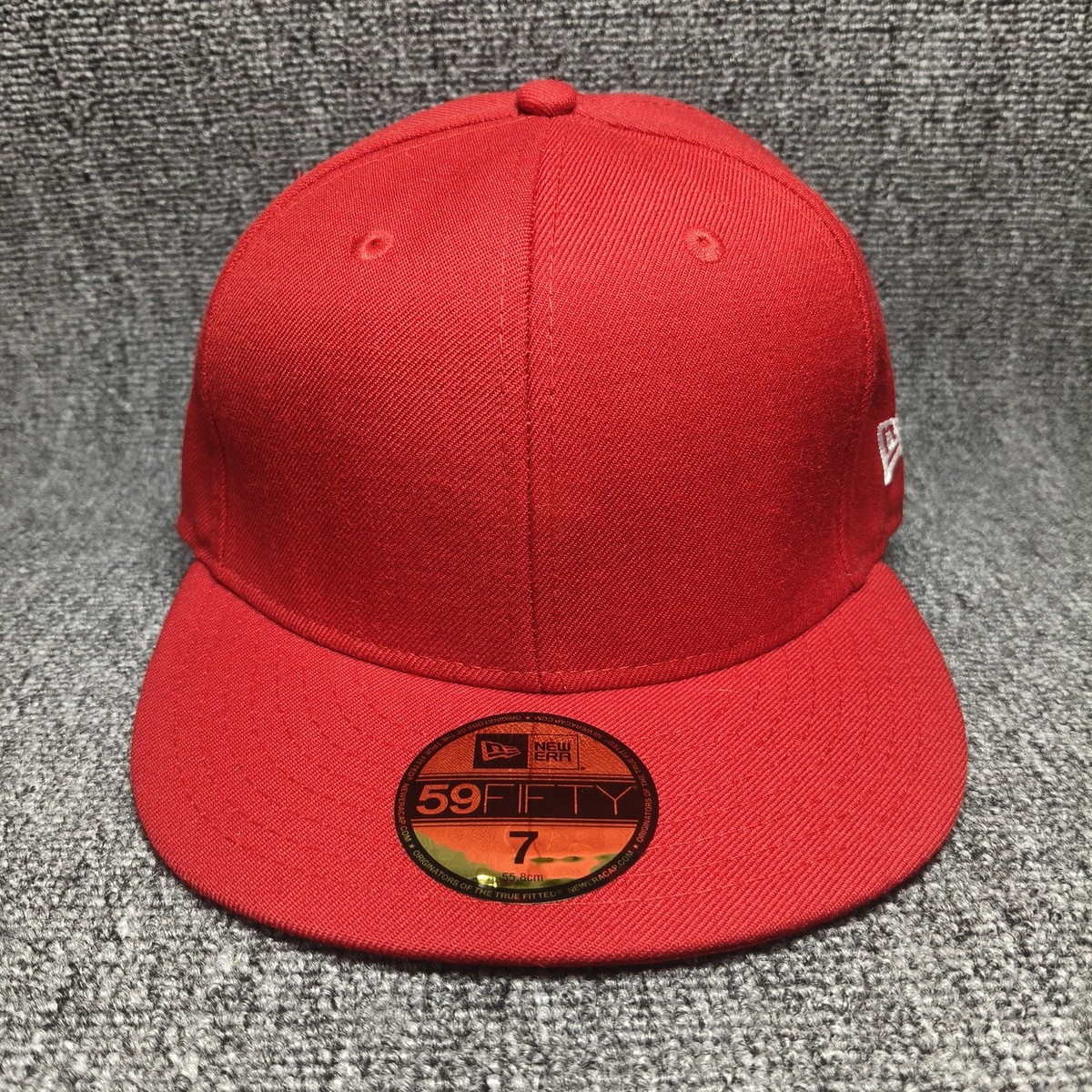 New Era 59FIFTY Blank Fitted Hat Red Size 7 55.8 cm Cap