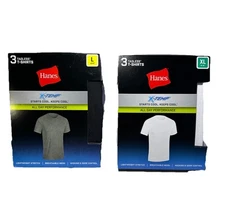 Hanes Men 3 Pack Tagless X-Temp All day Performance T-Shirts Size S,M, L, XL,2XL