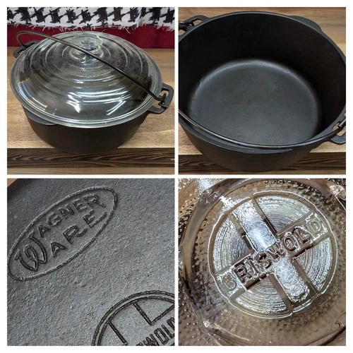 Griswold SBL #8 Dutch Oven,Marked Cross➕Lid, Wagner Dual Logo RESTORED Cast Iron