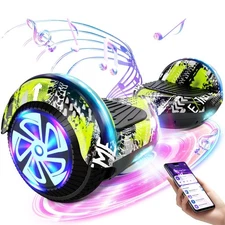 Electric Hoverboard 6.5in Light-Up Wheels Bluetooth Self-Balancing E-Scooter