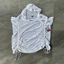 Roxy White Crochet Knit Hooded Swim Cover Up ...