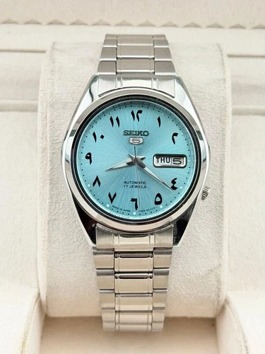 Vintage Seiko 5 Arabic Blue Dial Watch 6309 Automatic WristWatch
