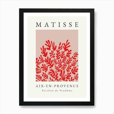 Matisse Print in Red 2 Art Print Framed Wall Art Poster Canvas Print Picture