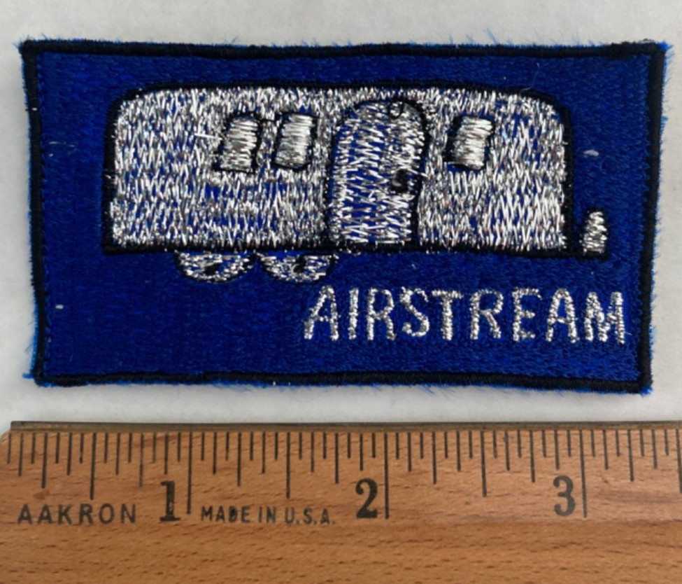 Sew-On Airstream Trailer Patch 1 3/4" x 3 1/4" Trailer, Camping, Travel Vintage