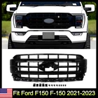Gloss Black For 2021-2023 Ford F-150 F150 Lariat Front Bumper Grille Upper Grill
