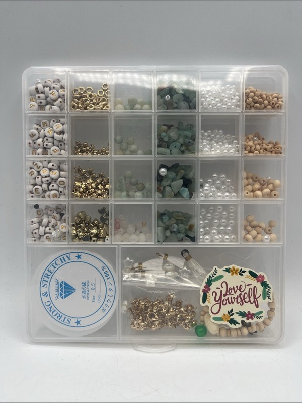Love Yourself SUPER MEGA LUX METALLIC, GREEN STONE, PEARLS, LETTER BEAD DIY KIT