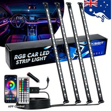 12V RGB LED Atmosphere Lamp Car Interior Footwell Strip Lights Remote Control