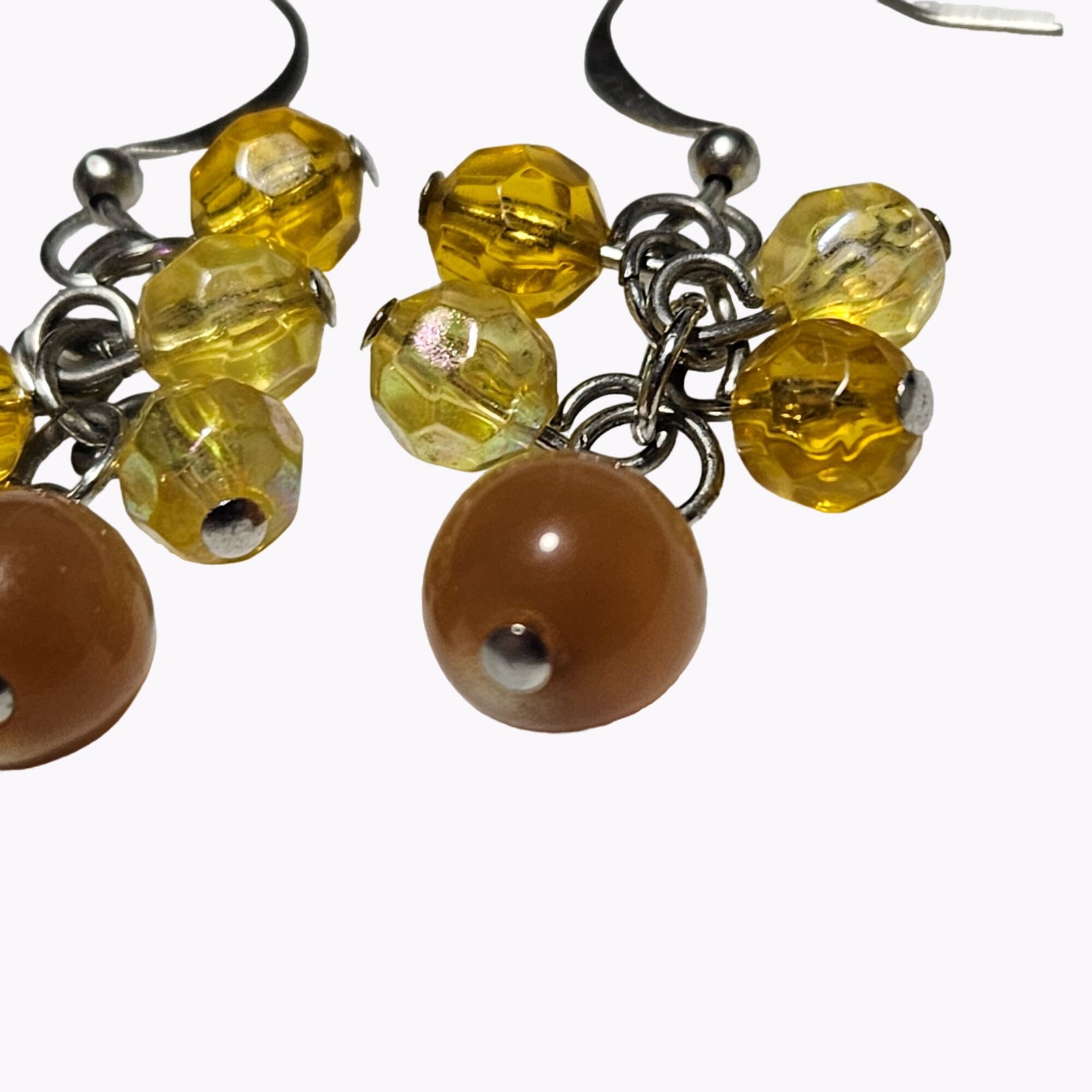 Retro Beaded Dangle Drop Earrings Statement 60s 7… - image 2