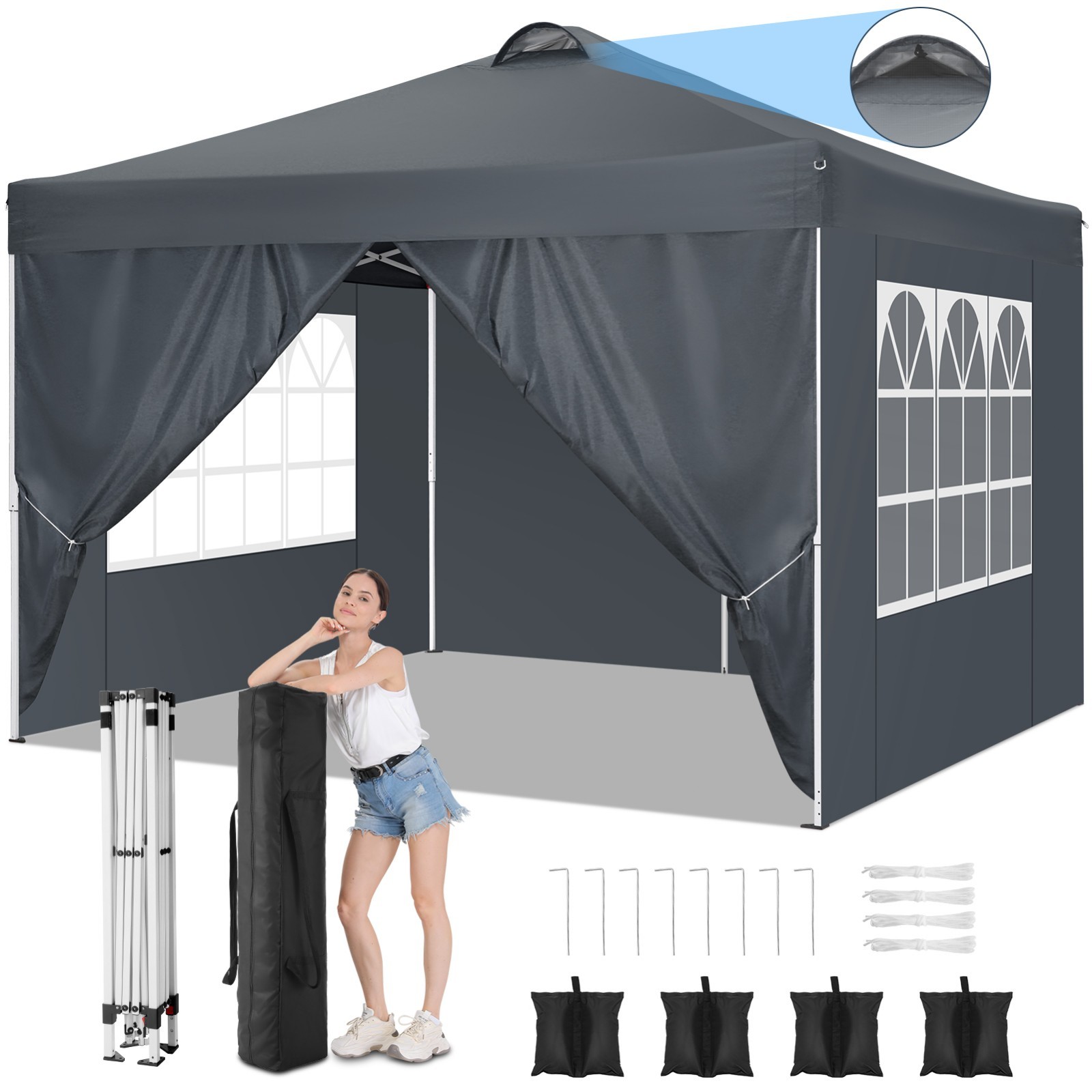 Tent Waterproof Commercial Party Gazebo Height Adjustable