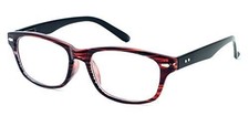 Calabria R444S Vintage Inspired Reading Glasses Retro Striped Colorways RED 1.25