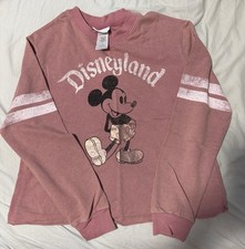 Disneyland Pink Mickey Mouse Jersey Sweatshirt Size M