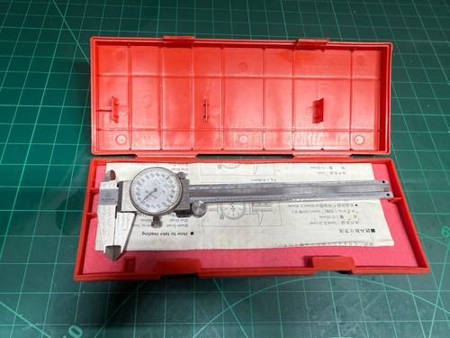 Genuine Mitutoyo 150mm Dial Vernier Caliper 505-626-50 .001”Shock Proof - Picture 9 of 11