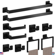 10-Piece Bathroom Hardware Set, Towel Bars, Rings, Hooks, Toilet Paper Holder