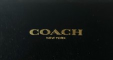   COACH  NEW YORK BLACK LEATHER HARD SUNGLASS CLAMSHELL CASE  CLEANING CLOTH