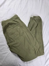 Hidden Jogger Pants Mens Small Olive Elastic Cuff Drawstring Zip Fly HD2100-OLV