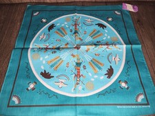 NOS Vintage Southwestern Design Cowboy Bandana Poly/Cotton Made in USA