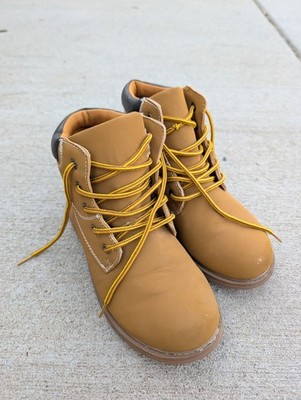 Sonoma Kids Work Boots Wheat Tan Water Resistant High Top Lace Up Youth Size