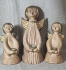 3 Vtg Bozner Engel Thun Italian Pottery Angel Candle Holder Figurine 9.5", 6.5"  — photo 5