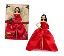 Signature 2026 Holiday Doll - Dark Brown Hair - Fashion Doll Wearing Red Gown