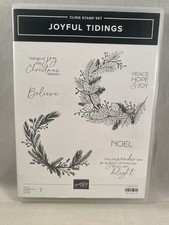 JOYFUL TIDINGS Stamp Set Stampin Up Christmas Wreath Peace Joy Hope Noel 2605