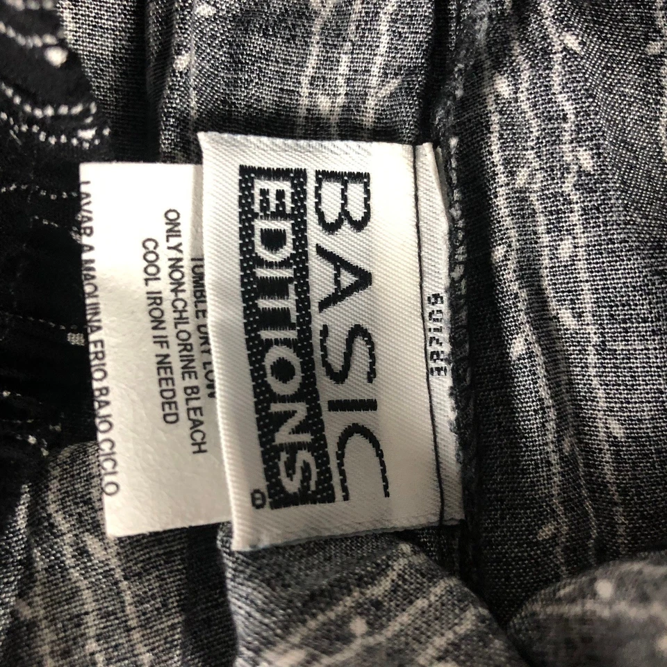 Calça lounge feminina Basic Editions listrada preta branca perna larga tamanho P - Imagem 3 de 4