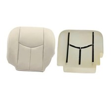 Driver Side Bottom Replacement Leather Seat Cover and Foam Cushion Light Tan