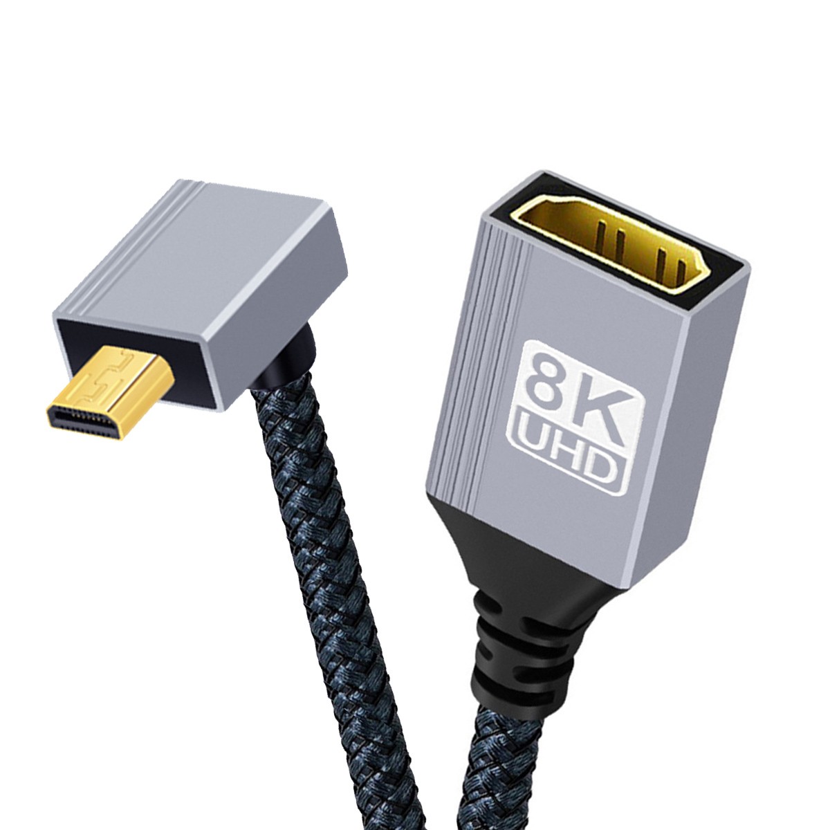 Micro HDMI to HDMI 8K@60Hz 4K@120Hz 48Gbps Ultra High Speed Gold