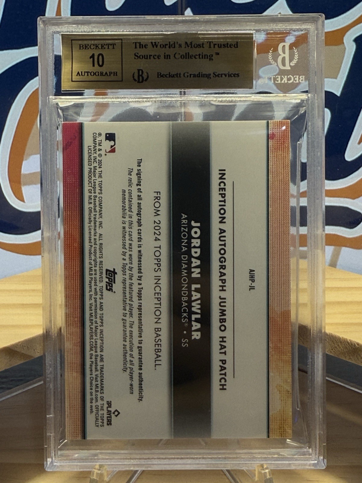 2024 Jordan Lawlar RPA Rookie Logoman Patch Auto/5 MLB Logo Inception BGS 9.5/10 view 5