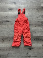 Lands End Snow Bibs Kids Grow-A-Longs Squall Winter Pant Suit Size 4 Orange