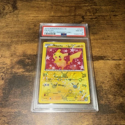 Pokémon Legendary Treasures Radiant Collection Pikachu RC7/RC25 Holo - PSA 8!