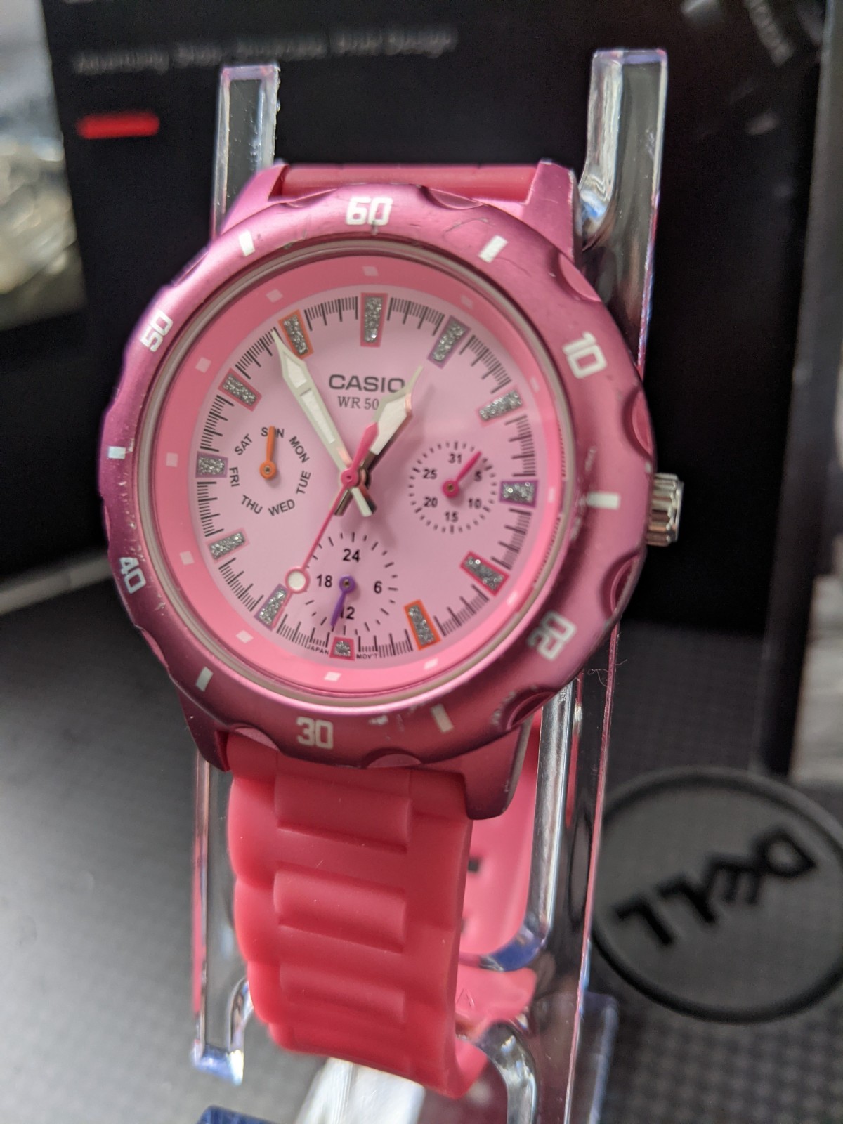 Ladies Pink  Multi-function Casio Glitter Watch L… - image 4