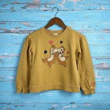 Disney Chip N' Dale Friends Forever Sweatshirt Girls  7/8 Gold Long Sleeve