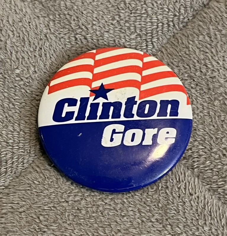 1992 BILL CLINTON AL GORE campaign pin pinback button president