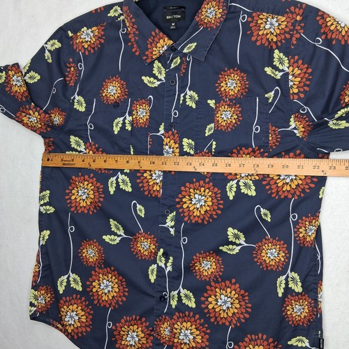 Brixton Hawaiian Shirt Lot Mens Large Charter Tropical Vacation Beach Blue & Tan - Picture 16 of 24