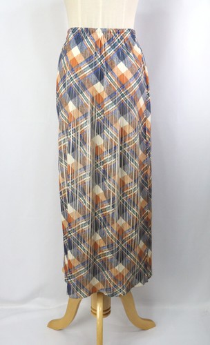 PLEATS PLEASE Brown/Blue Plaid Skirt ISSEY MIYAKE 160 0274 - Picture 4 of 5