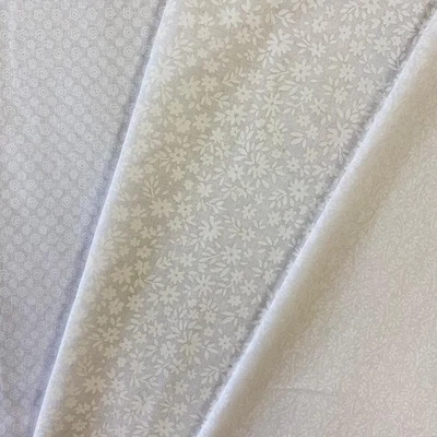 THE CRAFT COTTON COMPANY TONE ON TONE WHITE OEKO TEX 100% CRAFT PATCHWORK COTTON 44"/112CM WIDE